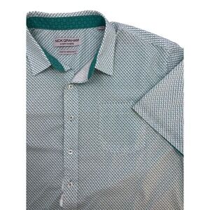 Nick Graham Everywhere Mens XL Green Dot Stretch Modern Fit Button Down Shirt